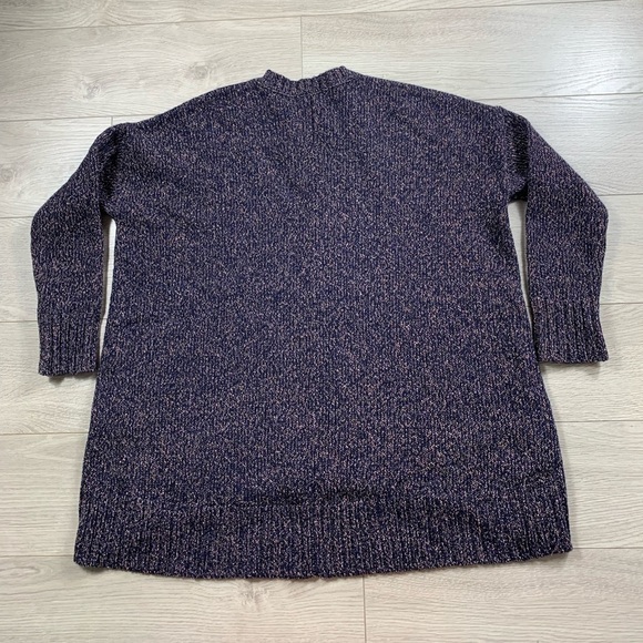 Eileen Fisher Dark Purple Thick Knit High Low Sweater - Picture 4 of 8